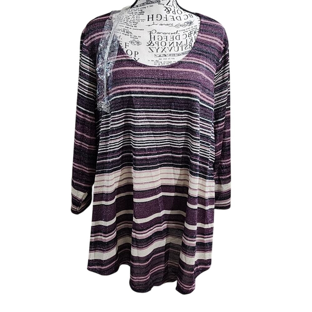 AVENUE striped metallic tunic plus size 22 24 3X new!!